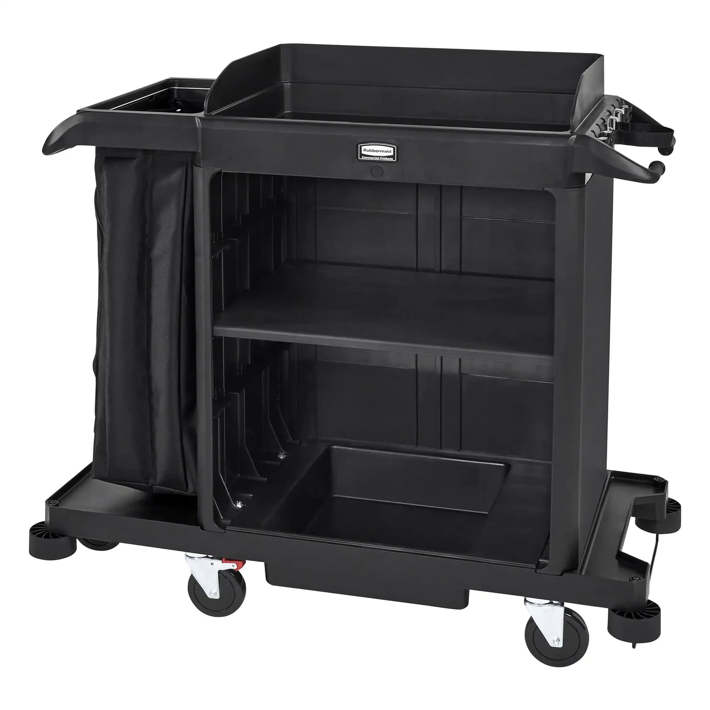 Canasta Camarista Dividida Negra Rubbermaid