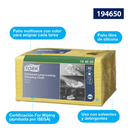 Tork Wiper De Limpieza Amarillo Paq C/40