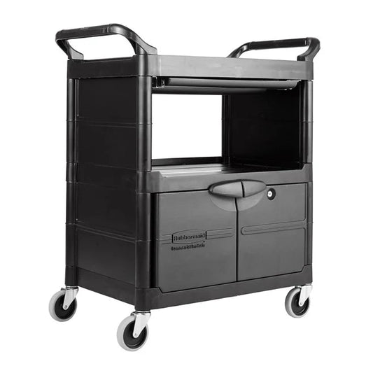 Carrito Utilitario W/Doors Back Panel Drawer