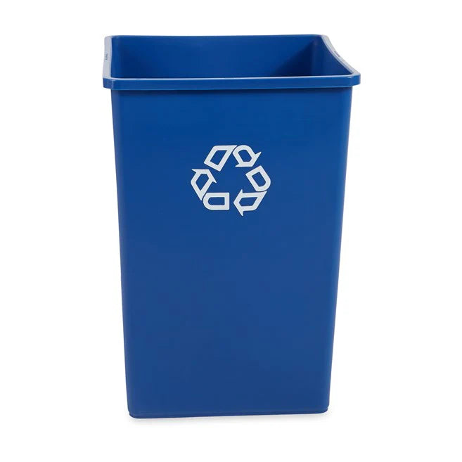 Contenedor Cuadrado Untouchable 35 Gal P/Reciclaje Azul