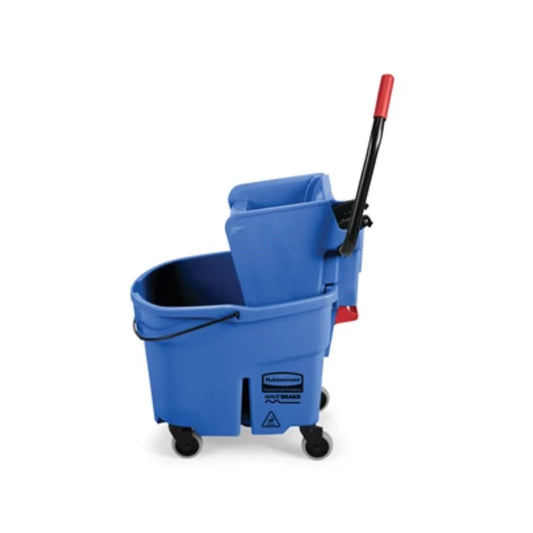 Cubeta Con Exprimidor Lateral 35 Qt Azul Rubbermaid