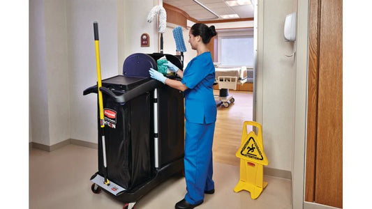 Carro De Limpieza Ejecutivo C/Puertas Y Capota Alta Seg Negr