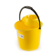 Cubo Redondo Con Escurridor Amarillo