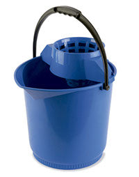 Cubo Redondo Con Escurridor Azul