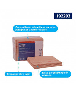 Paños Antimicrobiales Tork Rojo