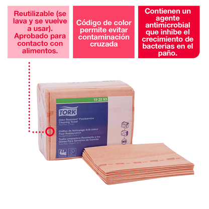 Paños Antimicrobiales Tork Rojo