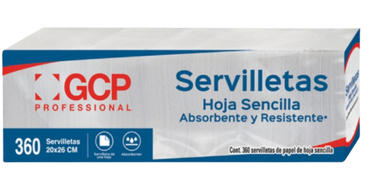 Servilleta Gcp Professional Blanca 20/360 Hs 20X26