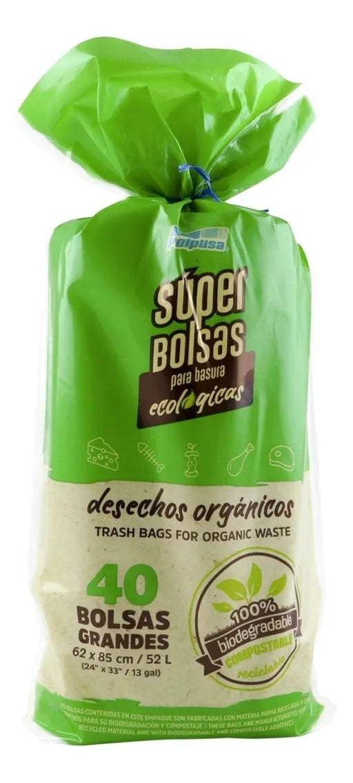 Super Bolsa Eco Ad Blanca 62X85 Cm Cal 60 Paq C/40 Bolsas