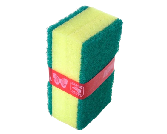 Fibra Verde Con Esponja Paq 2 Pzas