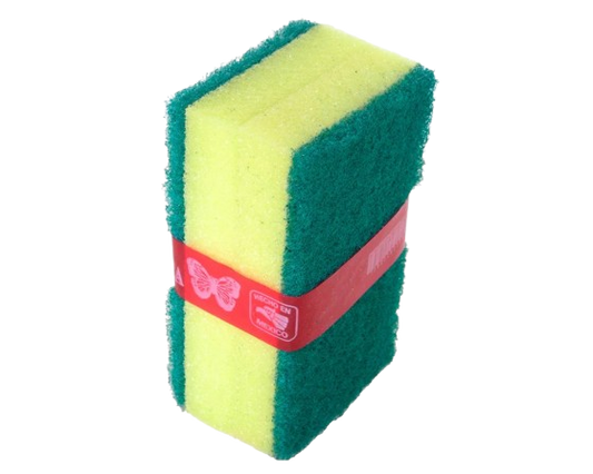 Fibra Verde Con Esponja Paq 2 Pzas