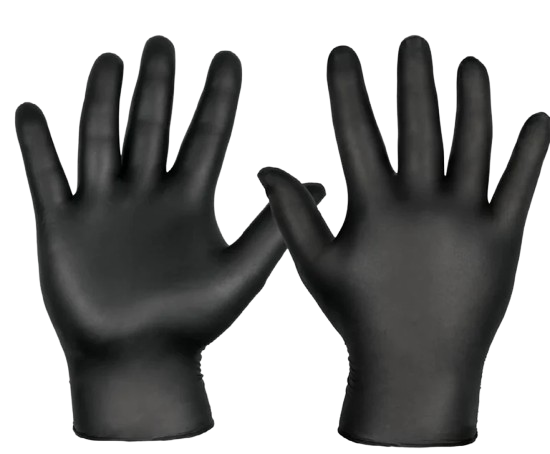 Guantes De Nitrilo Mediano Negro Paq C/100 Pzas