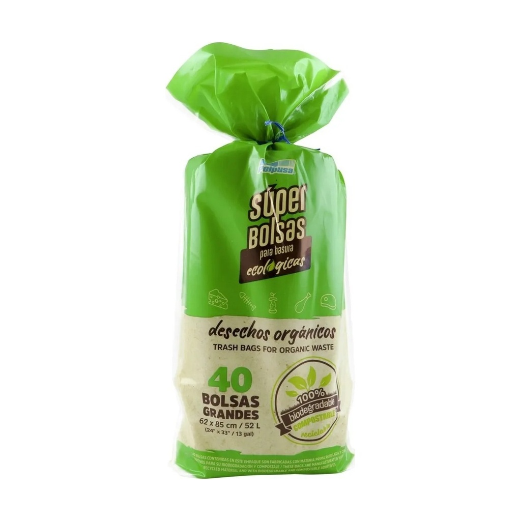 Super Bolsa Eco Ad Blanca 62X85 Cm Cal 60 Paq C/40 Bolsas