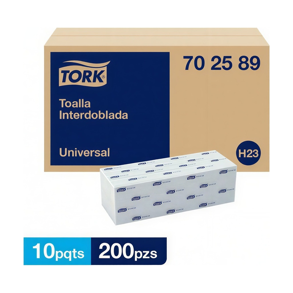 Toalla Interdoblada Universal Bca Tork 200 Hjas Pza