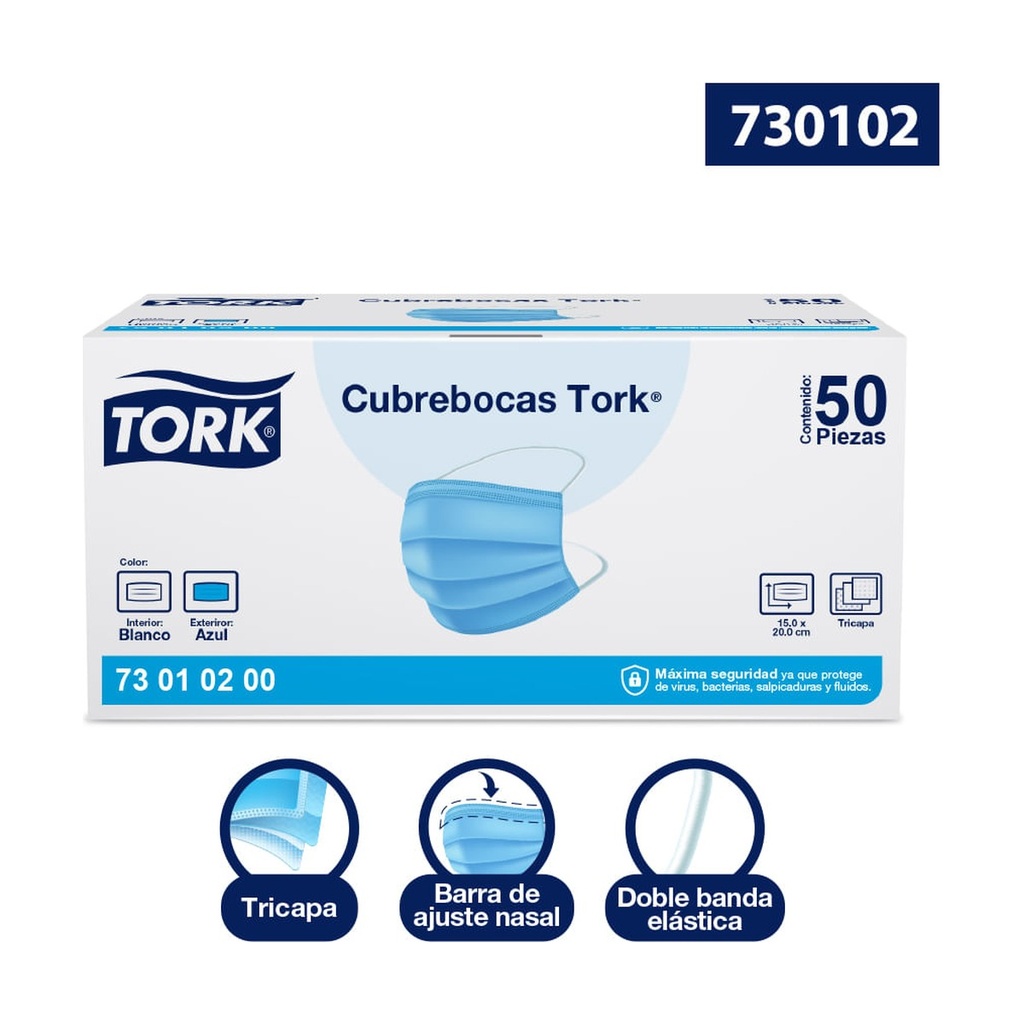 Cubrebocas Tork Tipo Ii 50 Pzas
