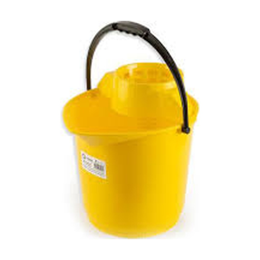 Cubo Redondo Con Escurridor Amarillo