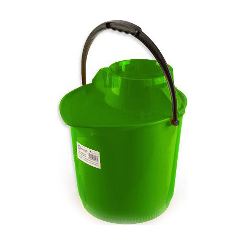 Cubo Redondo Con Escurridor Verde