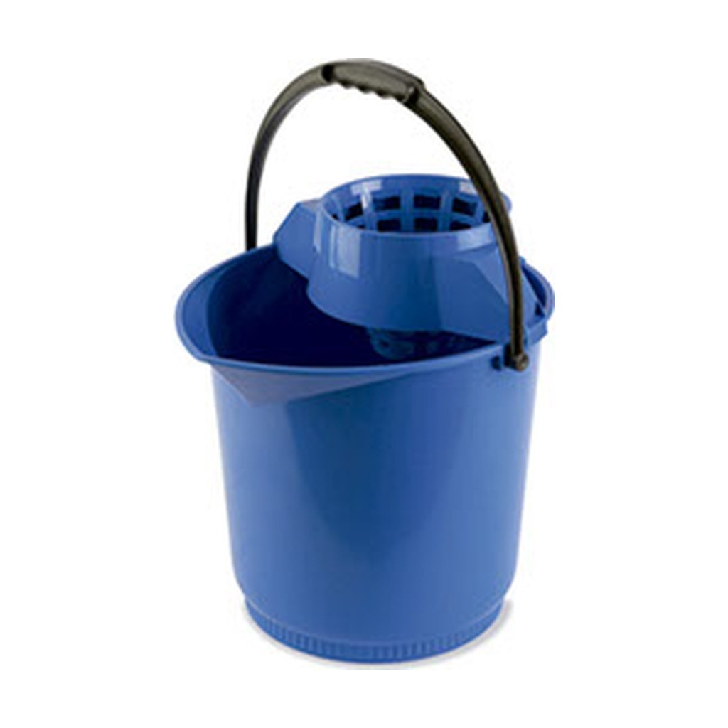 Cubo Redondo Con Escurridor Azul