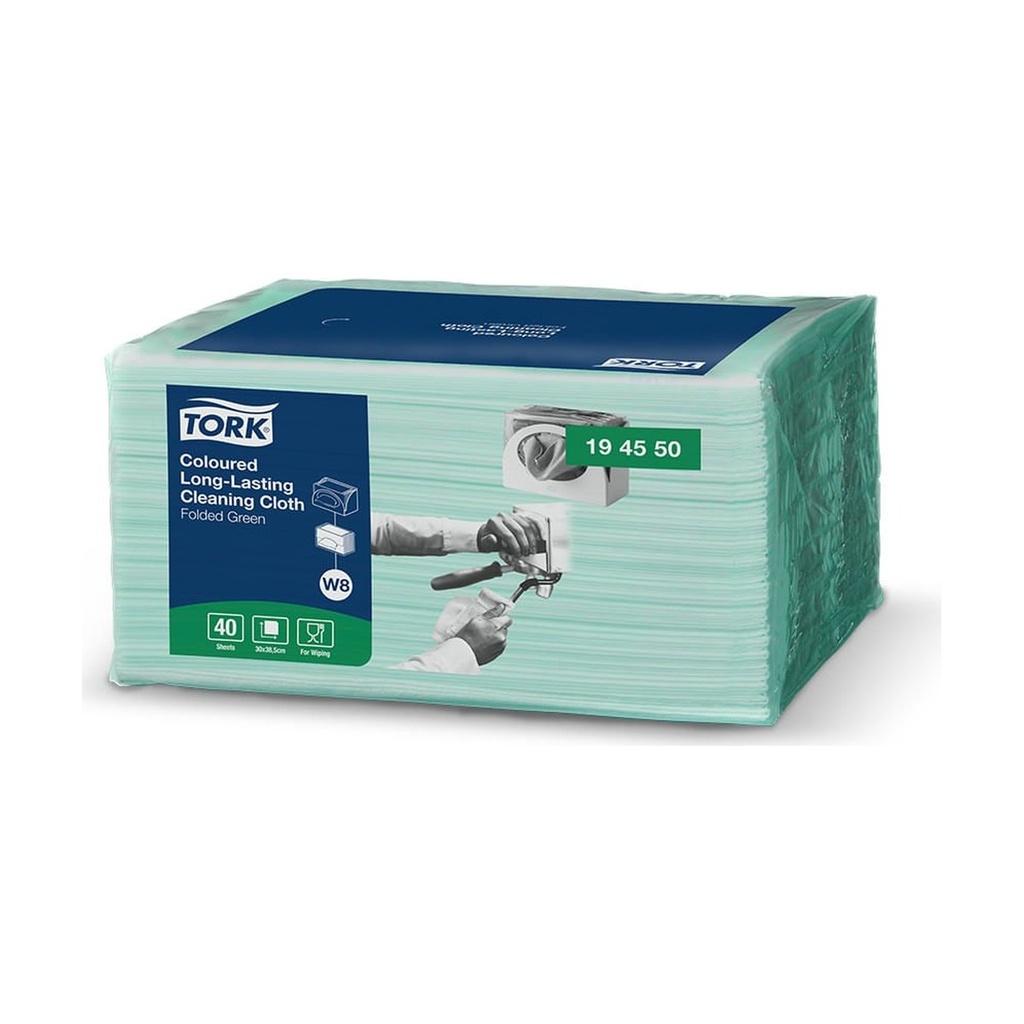 Tork Wiper De Limpieza Verde 8/40