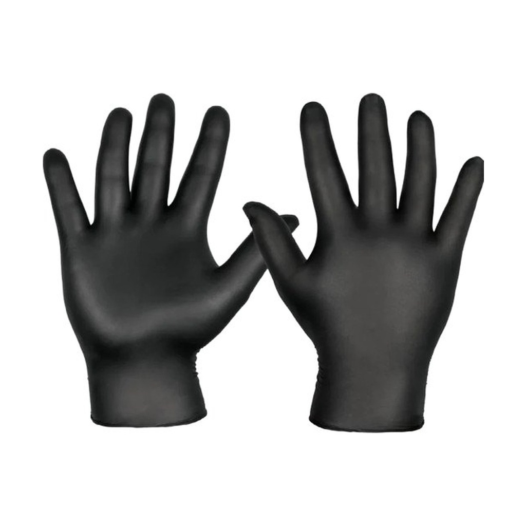 [JA308M] Guantes De Nitrilo Mediano Negro Paq C/100 Pzas