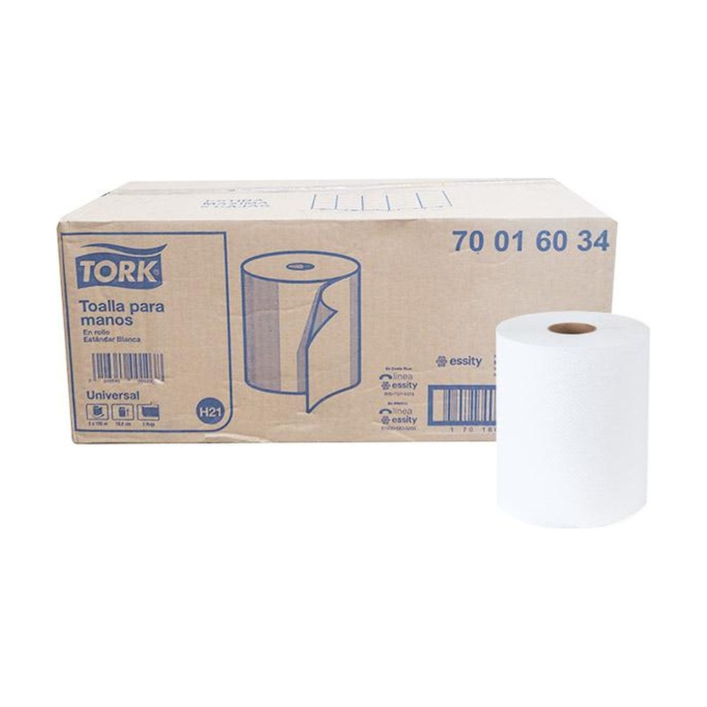 Toalla En Rollo Universal Blanca Tork 6/180 Mts